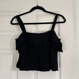ARITZIA WILFRED Black Ruffle Crop Top - Women